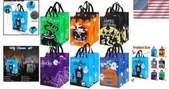 Party Favor Bags Dozen Large Spooky Non-Woven Candy Handled Halloween Gift Sacks