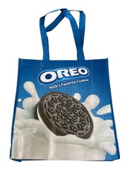 OREO Reusable Shopping Tote Bag Blue Cookies Milks Favorite Durable Eco Friendly