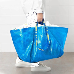 Large Size IKEA Shopping Bag Blue Sturdy Laundry Grocery Durable- Frakta 19Gal