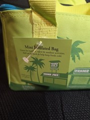 Trader Joe’s Mini Insulated Tote Bag LIME GREEN w/Blue Accent NWT! New Release