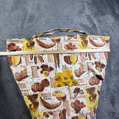 Large Vegetable Print Farmers Market Shopping Tote Bag Handmade 31×24 Grocery