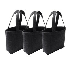 MEIANJU Felt Tote Bags, Dark Grey – Medium 13″x12″x5″ Heavy Duty Reusable Sho…