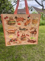 DOGS as FOODIES Large Reusable Shopping Bag TJ Maxx Eco Friendly Tote Bag