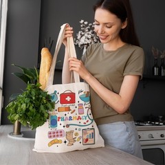 Versatile FBB Doctor Cartoon Shopping Tote – Perfect for Groceries & More