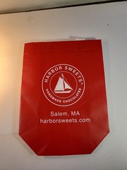 Harbor Sweets Handmade Chocolates Salem, MA Small Red Tote Bag