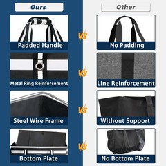 Stand Up Extra Large Utility Tote Bag Foldable Reusable Grocery Bags Metal Wire
