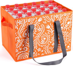 4 Pack Reusable Grocery Bags, Collapsible Large Storage Box Bag with Reinforced