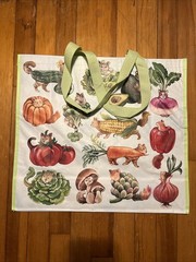 TJ MAXX Fancy Cats As Fancy VEGGIES- Large Reusable Shopping Tote Eco Bag