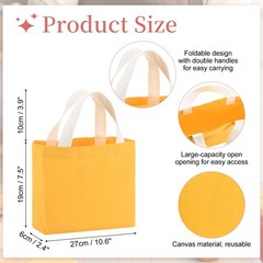 Small Canvas Tote Bag for Women, 11 x 2 x 7″ Canvas Bags, Dark Yellow