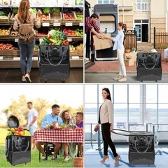 Large Capacity Foldable Shopping Trolley on Wheels, 130L, Lightweight, 5 Swivel