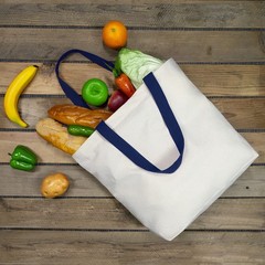 6-Pack Canvas Tote Bags with Magnetic Snap, Reusable Grocery Shopping Bags, D…