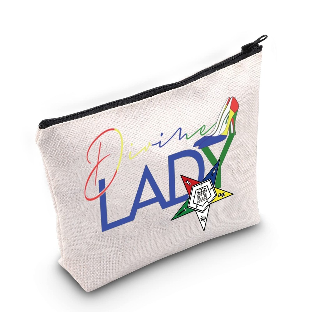 LEVLO Eastern Star Cosmetic Make Up Bag Sorority Sisters Gift Divine Lady