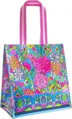 Lilly Pulitzer Market Shopper Bag, Reusable Grocery Tote, Walking on Sunshine
