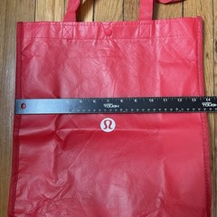 Lululemon Reusable Shopping Tote Bag Red White Snap Closure 14”x16”x6”