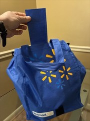 11 Double Hanging Blue Cloth Walmart Bags Heavy W/ Duty Hardware, Folding Bottom
