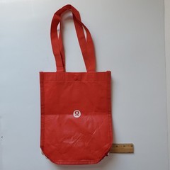 Lot Of 8 Lululemon Shopping Bags Snap Close Red White Black Print Reusable Tote