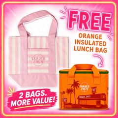 🔥 CALIFORNIA SHIP • FREE Orange Lunch + Trader Joe’s Pink Striped Mini Tote