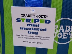 Trader Joe’s – Mini Insulated Bag – Striped Blue/Green – 10″ x 6″ x 6″ – 1.5 gal