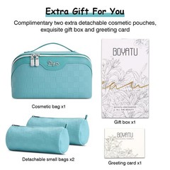 BOYATU Checkered Travel Makeup Bags: 9.8 x 4.9 x 4.7 inches, 01-C-Blue