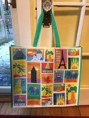 Travel Destination~NY PARIS EGYPT MEXICO Reusable Shopping Bag EcoTote Marshalls