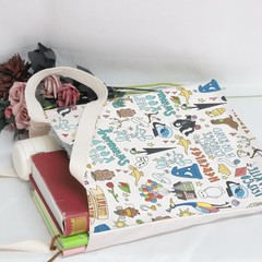 POFULL Movie Characters Collage Carrier Bag 9.2 inches x 6.8 inches, Beige