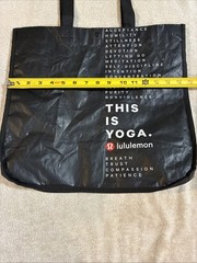 Lululemon Reusable Yoga Bag Black 15×16 Inches “this Is Yoga”