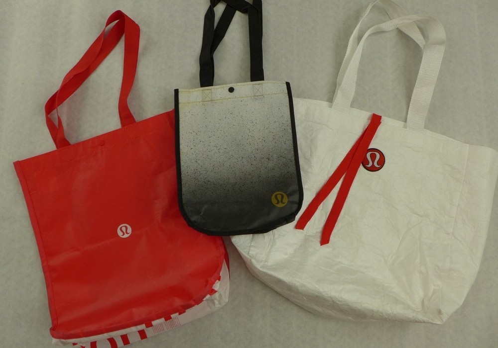 Lululemon lot of 3 Reusable Shopping Tote Bags Small Large Extra large