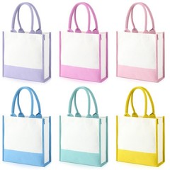 6 Pcs Mini Canvas Tote Bags Color Small Canvas Tote DIY Mini Shopping Sublima…