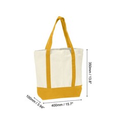 1Pcs 16″ x 14″ x 4″ Reusable Canvas Bag Tote Bag (Yellow)
