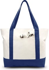 TOPDesign 1-Pack Canvas Tote Bag with an External Pocket, Reusable Grocery Sh…