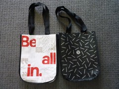 Lululemon Reusable Shopping Tote Bags (4) Small Totes Different Designs (G)