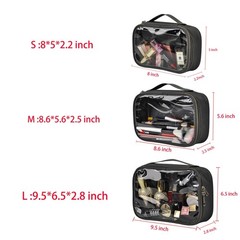 Jula Vance 3pcs Pack TSA Approved Travel Pro Beauty Makeup Kits Cosmetic Grey