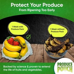 Produce Pouch 30-Pack (15M, 15L) – Extend Shelf 30 Count (Pack of 1), clear