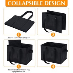 Reusable Kitchen Grocery Standing Up Bags Heavy Duty Folding Shopping Tote Bag W