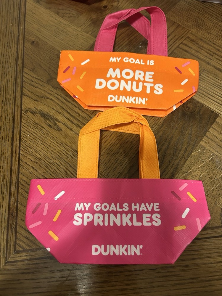 Viral Dunkin’ Donuts Mini Reusable Tote Bags – Set of 2