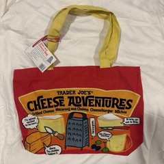 Trader Joe’s Large Cotton Reusable Shopping Bag Tote Red Yellow SKU 80578