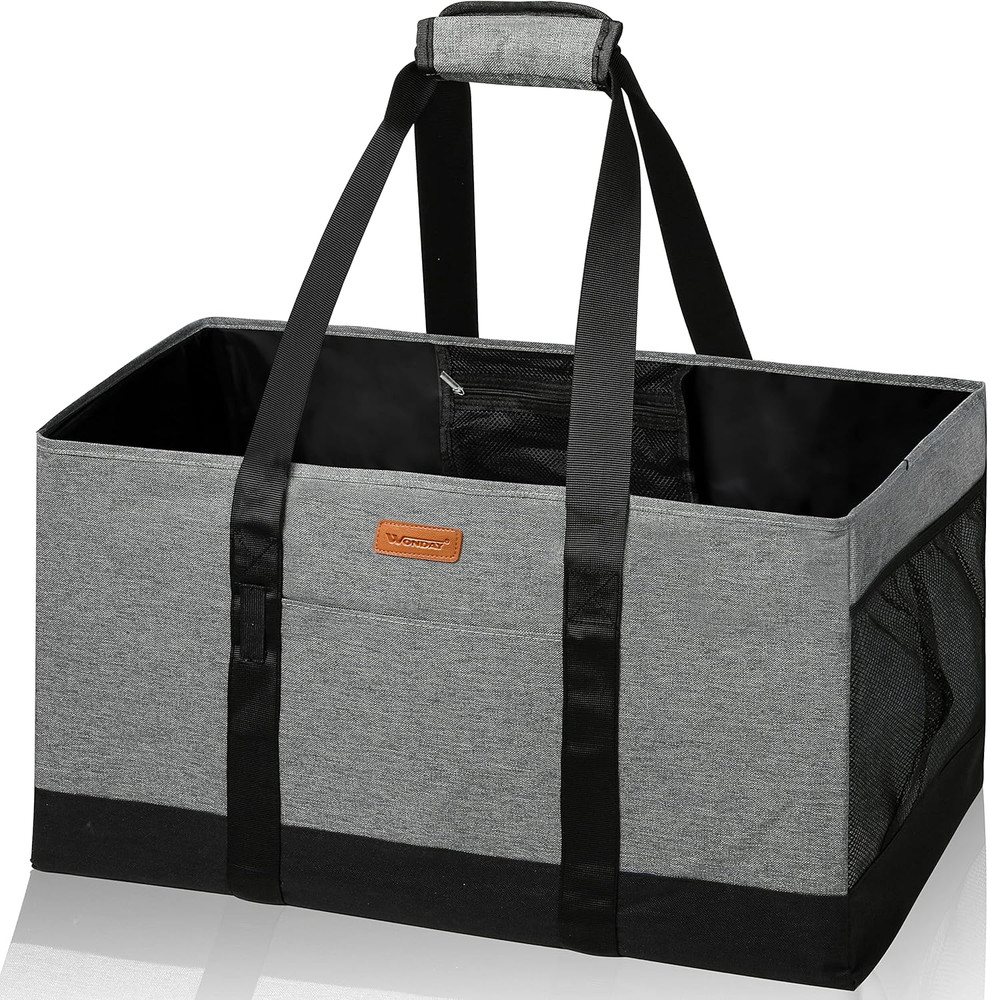 Extra Large Foldable Grocery Tote Bag with Handles for Storage, Picnics, Beach,