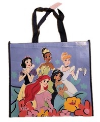 Disney PRINCESS Reusable Blue Jumbo Shopping Gift Bag with Handle🆕Free Shipping
