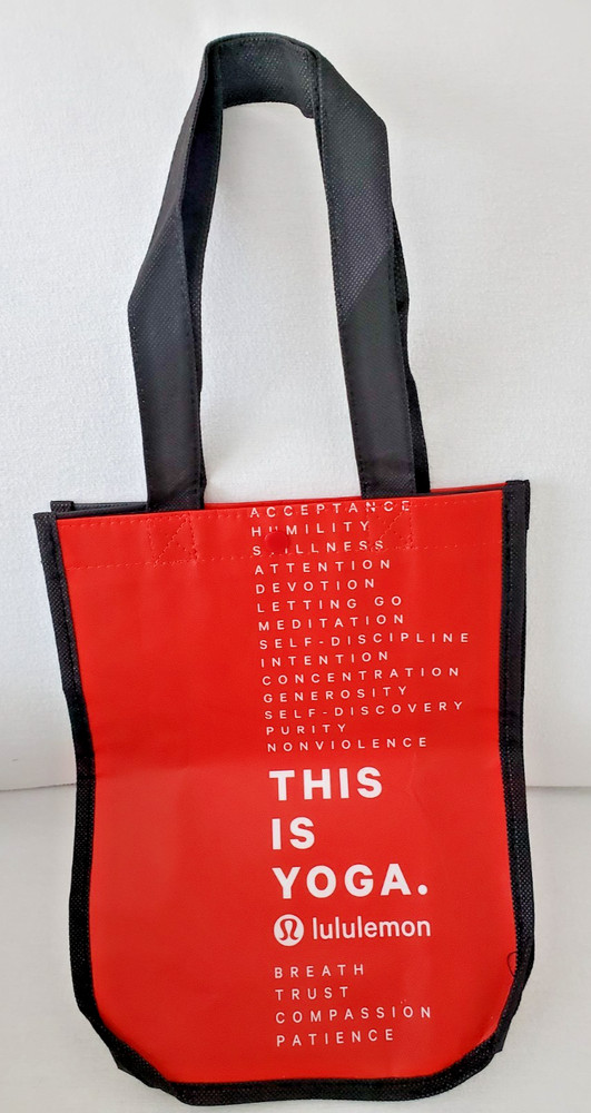 lululemon reusable shopping tote Yoga Bag Red with White Lettering