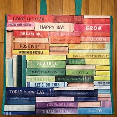 ❤️POSITIVE LOVE BOOKS 🌈Reusable Shopping Bag~EcoTote TJ Maxx Colorful 📚