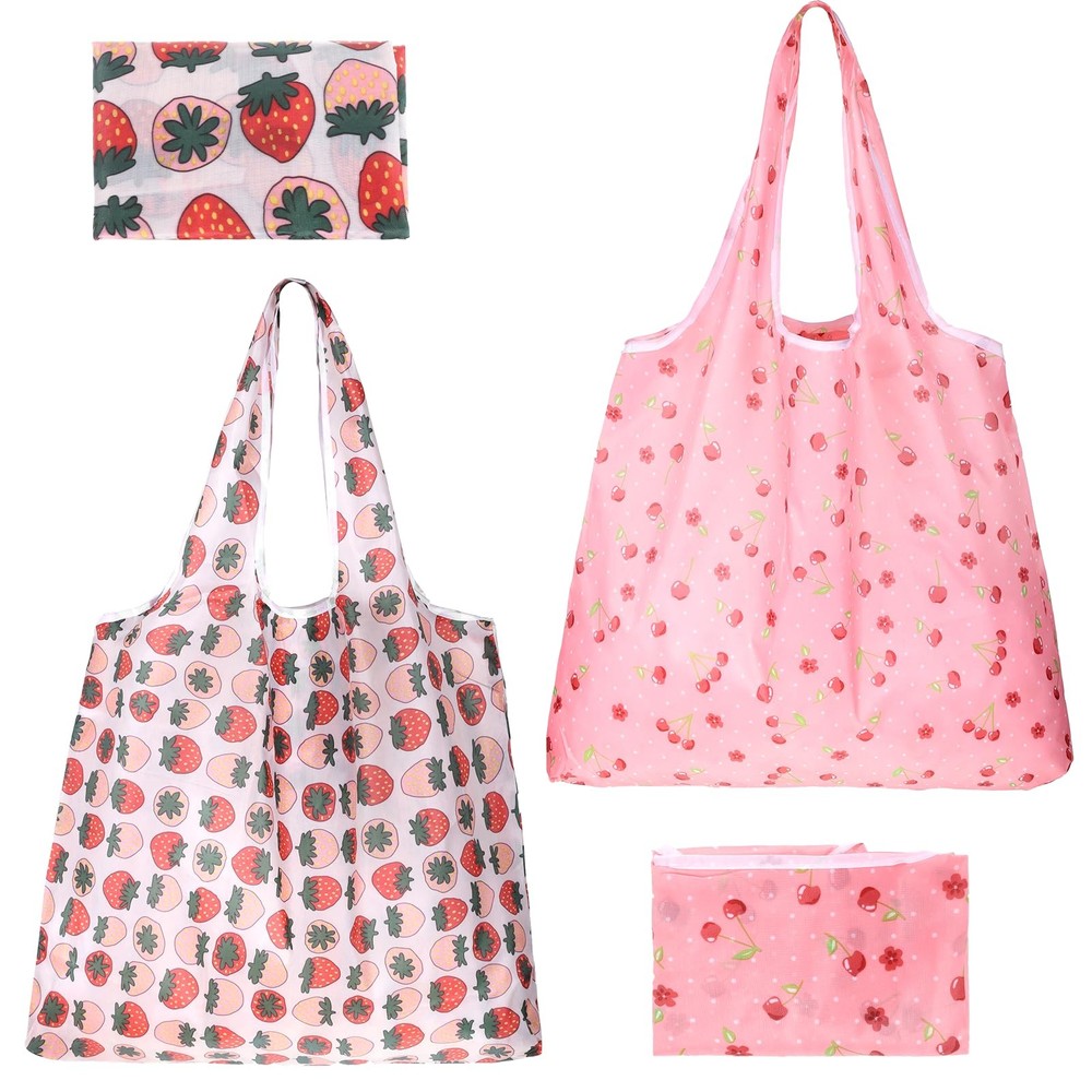 2 Pcs Cute Shopping Bags Reusable Extra Large Foldable Bag Travel Waterproof …