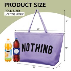 Heavy Duty Reusable Cotton Canvas Grocery Tote Bags , Large Bag for Shopping