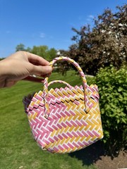 Woven Basket Multi-functional Beach Bag Reusable Grocery Shopping Bag Tote Bag