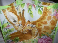 Giraffes Reusable Large Size Shopping Tote Bag Mama With Baby NEW