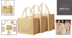 Versatile 3-Pc Burlap Tote Bags – Ideal for Weddings, Markets, and DIY Crafts