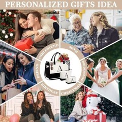 Valentines Day Gifts – Initial Canvas Tote Bag & Makeup Bag, Personalized Gifts
