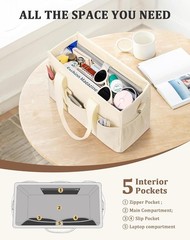Canvas Tote Bag for Women, Lar Shoulder Bag with Lap partment &
