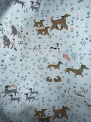 Springtime Puppies In The Garden Handmade Reversible Washable Tote Bag