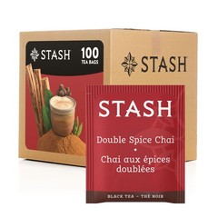 Stash Tea Double Spice Chai Black Tea, Box of 100 100 Count (Pack 1)