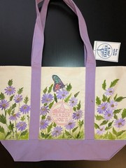 Trader Joe’s Canvas Tote Bag Floral Design Hand Painted LARGE Tote NEW!